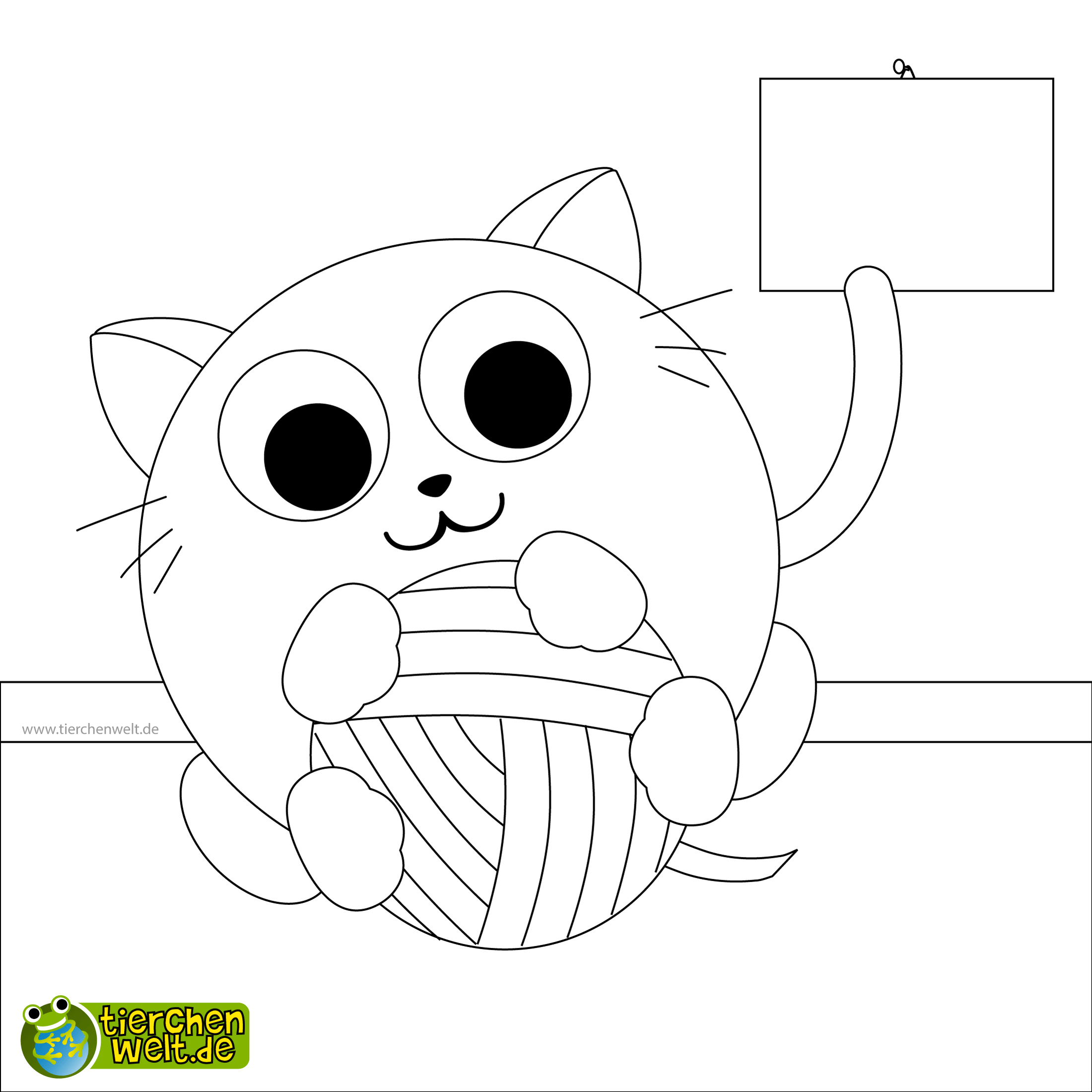 malvorlage katze spielen