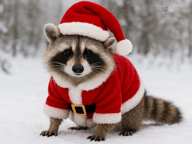 Weihnachts-Waschbär