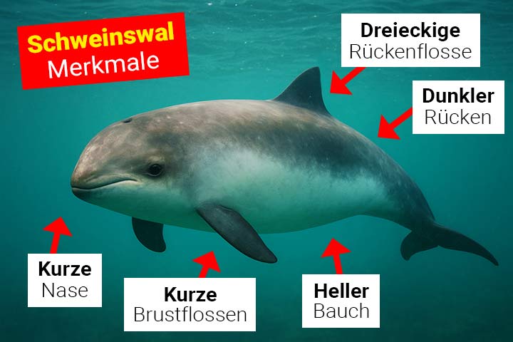 Schweinswal Körperbau und Aussehen