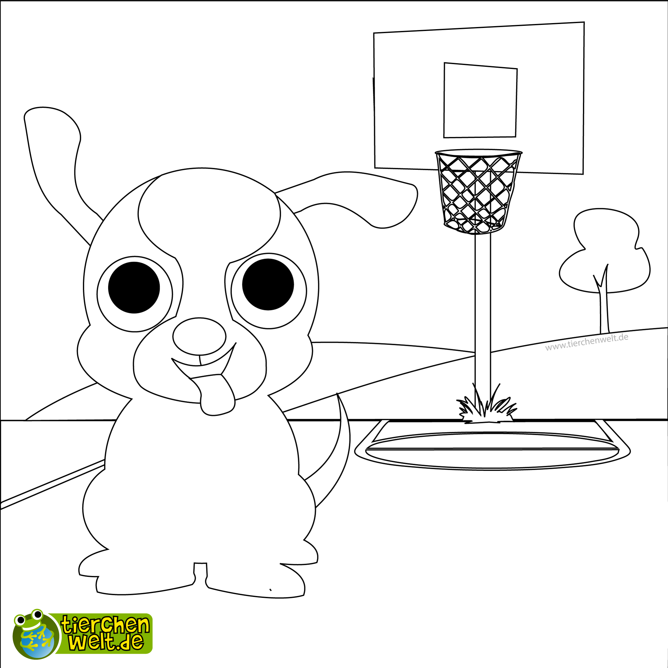 Malvorlage Hund Basketball