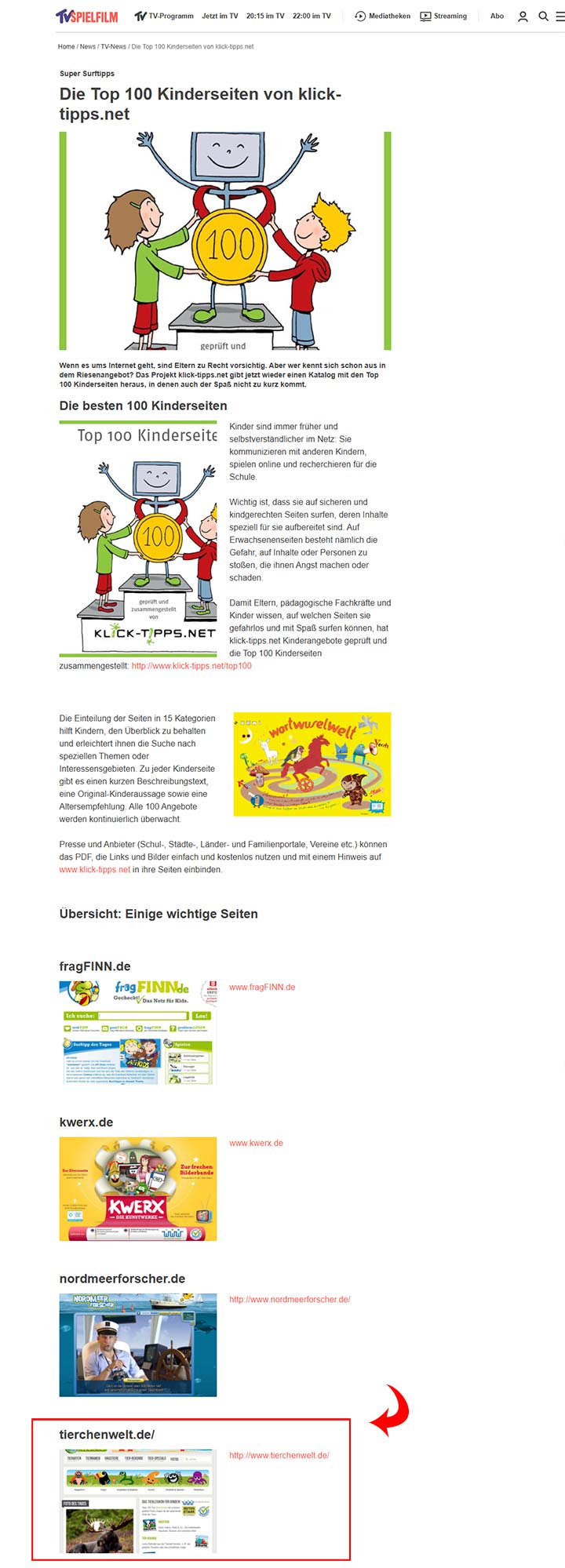 TV Spielfilm Surftipps
