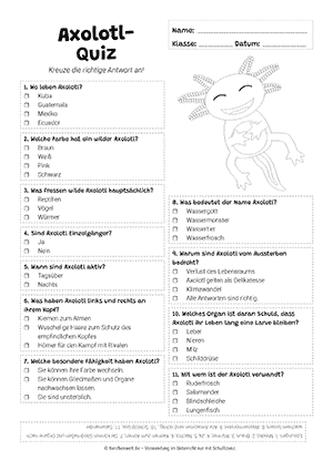 Axolotl Quiz