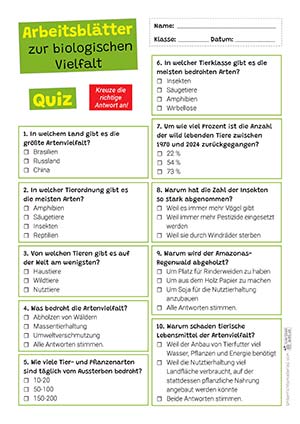 Biologische Vielfalt - Tierarten