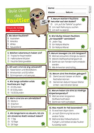 Faultier Quiz