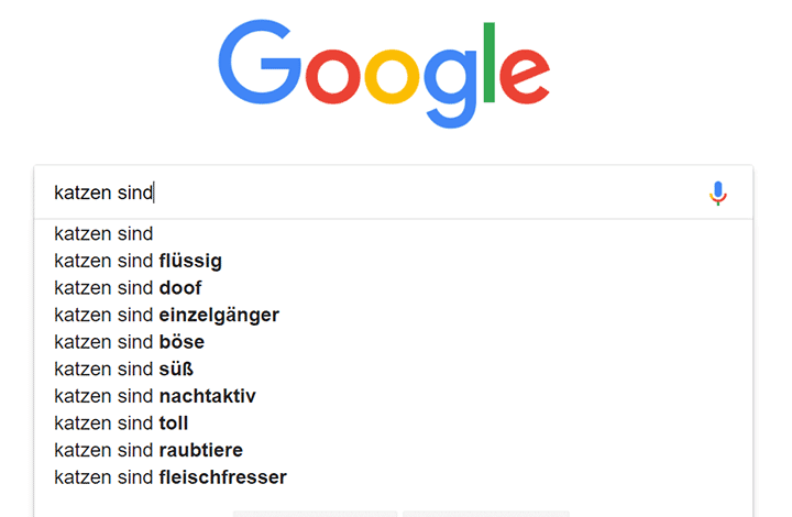 Google-Suche über Katzen